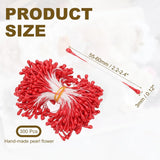 3Mm Flower Stamens, 300 Pcs Double Heads Flower Wire Stems Artificial Pistil Cake Matt Pearl Floral Stamen For Flowers Making Crafts Diy Christmas Wedding Decoration, Red
