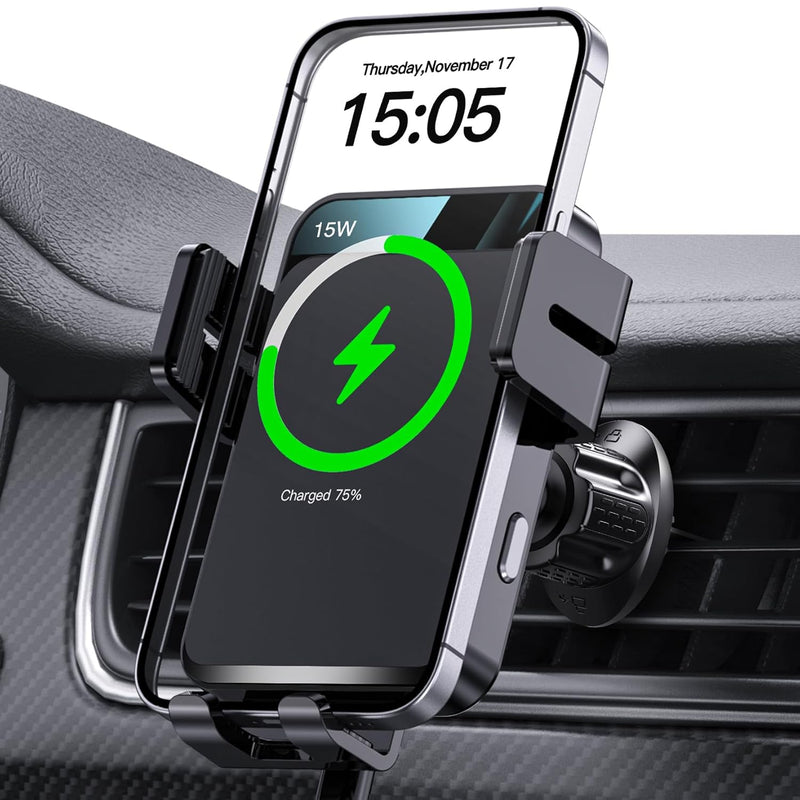 15W Auto-Clamping Wireless Car Charger, Fast Charging for iPhone & Galaxy