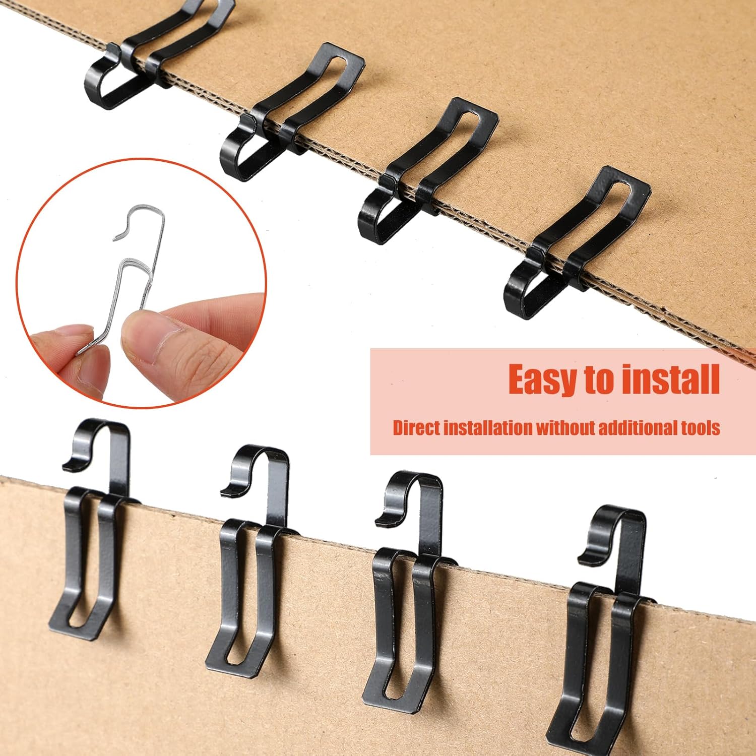 100 Pcs Christmas Light Clips Metal Gutter Hooks For Outdoor Xmas Light Hangers For Shingles Roof Seasonal Gutter Clips Hanging Festival Xmas Outside Decoration