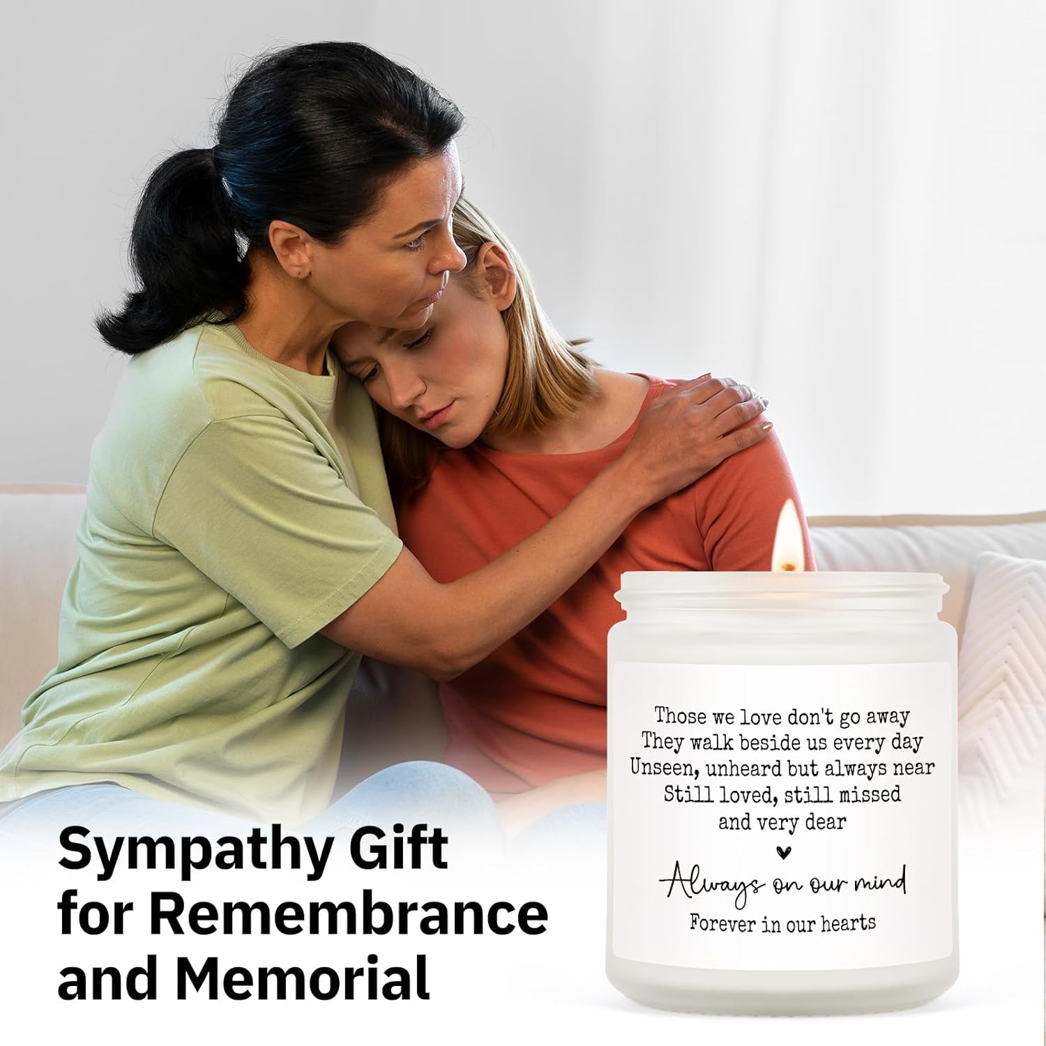 Sympathy Gifts For Loss Of Loved One, Memorial Lavender Scented Candle 7Oz, Bereavement, Thinking Of You, Grief Gift, Funeral Comfort Condolence Remembrance Christmas Gift