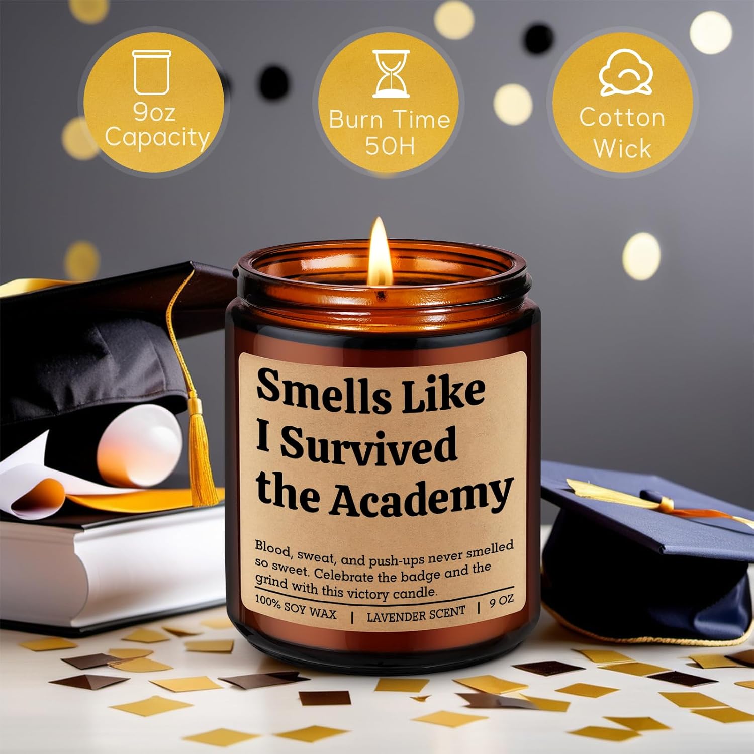 Candle, Police Academy Graduation Gifts For Cops Graduates, New Police Officer Gifts For Men Women Boyfriend Female, Law Enforcement Congrats Grad Presents, Funny Future Policeman Essentials
