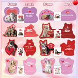 32 Pack Valentines Card For Kids Classroom, Pet Cats Valentines Cards With Tattoos Envelopes, Happy Valentine Cards For Kids School, Party Exchange Favors Gifts For Boys Girls