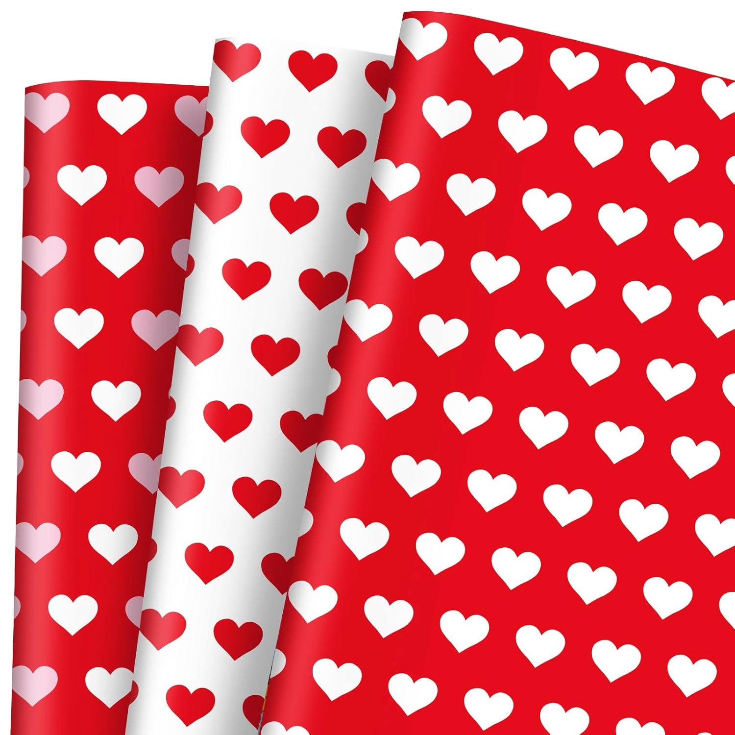 9 Sheet Valentine'S Day Wrapping Paper -Not Roll- Red Pink White Heart Gift Wrap Paper Folded Flat Craft Paper For Diy Crafts Party Supplies, 19.7 X 27.6 Inch