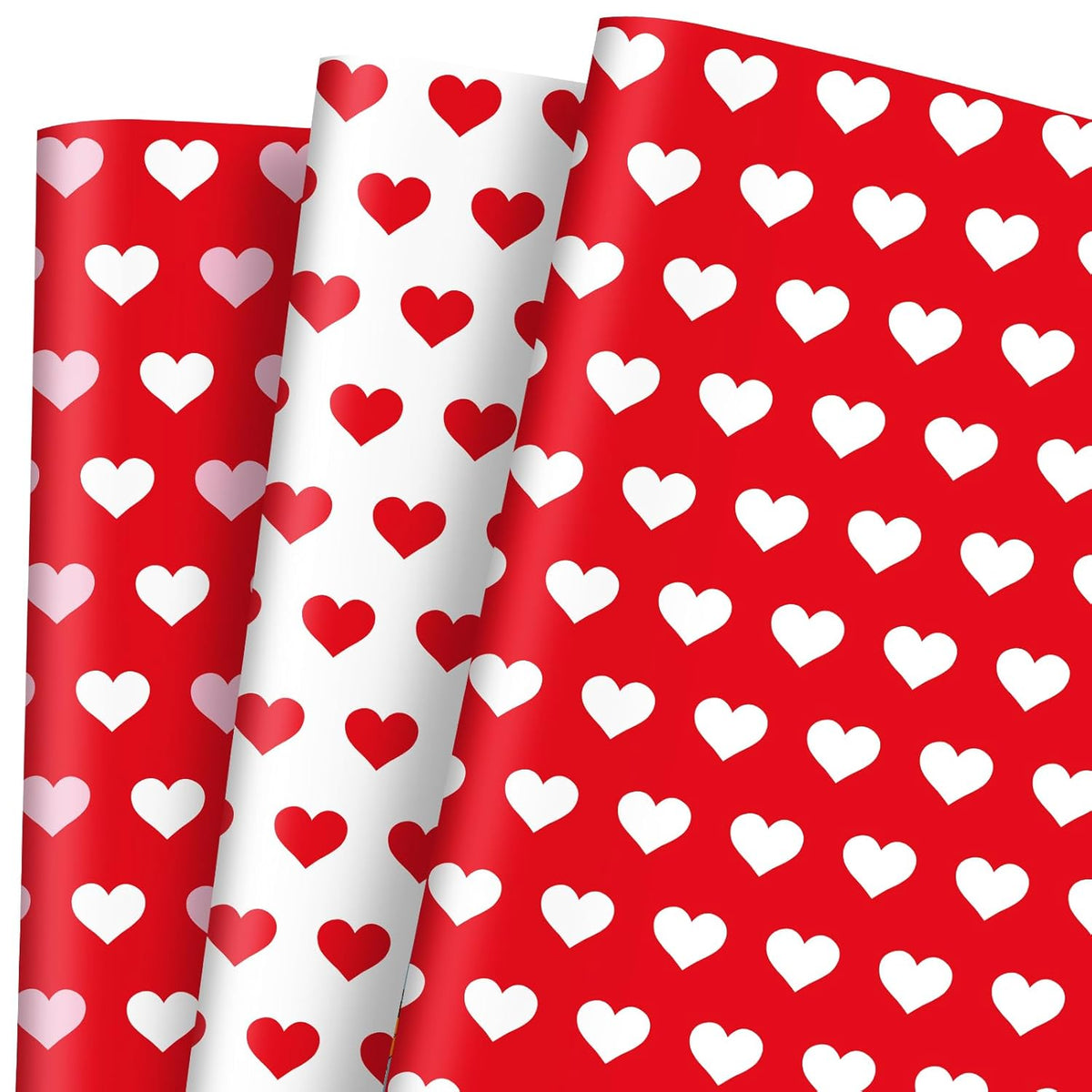 9 Sheet Valentine'S Day Wrapping Paper -Not Roll- Red Pink White Heart Gift Wrap Paper Folded Flat Craft Paper For Diy Crafts Party Supplies, 19.7 X 27.6 Inch