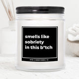 You Nique Designs Smells Like Sobriety Candle - Cool 1 Year Sober Present For Men, Women, One Year Sober Surprise For Men, Women, Sobriety Anniversary Candles, 1 Year Sobriety (Mahogany Teakwood)
