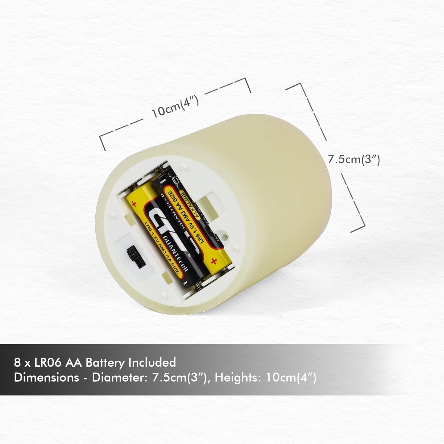 Flameless Led Pillar Candles With Timer For Wreath, Battery Operated Rustic Wax Candles With Remote For Christmas, 8 Batteries Included - Set Of 4 (D 3" X H 4") - Ivory