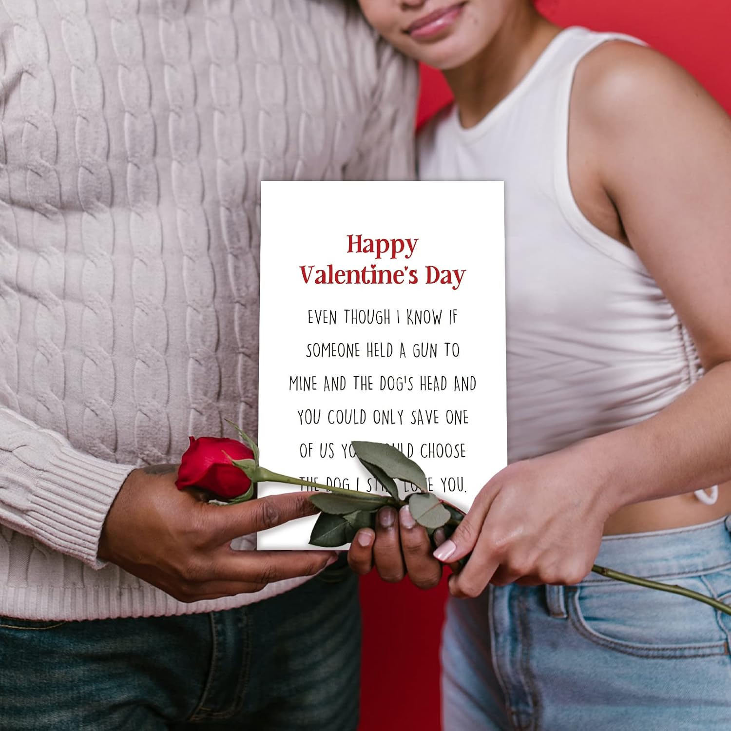 Funny Valentines Day Card For Boyfriend Husband, Dog Valentines Day From Girlfriend Wife, Happy Valentine’S Day For Him Her