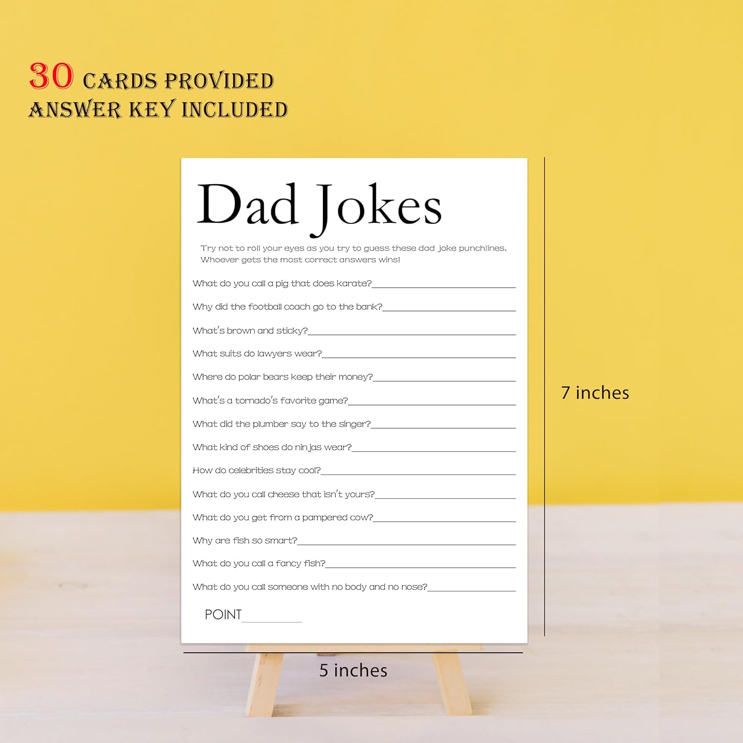 Minimalist Dad Jokes Game, Funny Dad Jokes And Riddles, Coed Baby Shower Game, Funny Baby Shower Games - Dj03