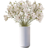 White Daisy Artificial Flowers, 8 Bundles 21.65'' Faux Silk Daisy With Stems For Home Garden Vase Decor