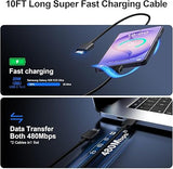 2 Pack 25W USB C Super Fast Charger with 10FT Type C Cable for Samsung Galaxy S26 S25 S24 S23 S22