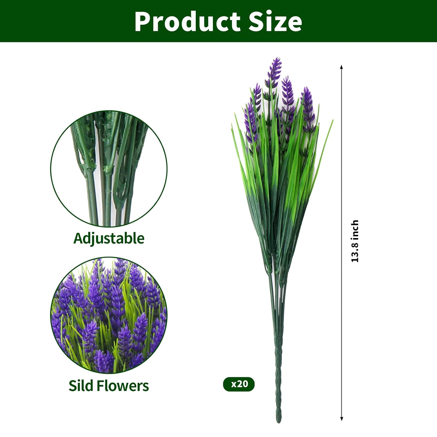 Artificial Flowers 20 Bundles Outdoors Faux Plants Uv Resistant Fake Flowers Faux Bushes Plastic Artificial Flowers Fake Outdoor Plants For Home Garden Decor