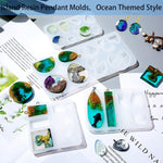 4 Pack Island Resin Pendant Molds, Pendant Silicone Molds Jewelry Resin Casting Molds For Earrings Necklace Keychains Uv Resin Ocean Style Epoxy