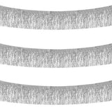 Silver Fringe Garland Banner 3Pack 30ft Wall Tinsel Foil Streamers