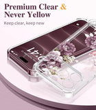 Floral Clear Slim Case for iPhone 18 Pro and iPhone 17 Pro Protective Women Phone Cover