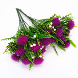 Artificial Dandelion Plants Decor, Fake Plastic Flowers Shrubs Bushes Grass For Indoor Outdoor Home Garden Wedding Party Table Centerpieces Arrangements Decoration Planting Filler Fuchsia 4 Pack