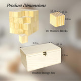 98Pcs Baby Shower Games Sign Kit, Baby Shower Blocks To Decorate - 60 Blank Wooden Blocks(1.5 Inches Each),36 Markers,A Baby Shower Sign And Wooden Storage Box,Fun Party Favors