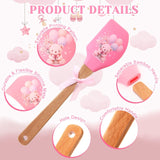 24 Pack Pink Baby Shower Party Favor Gifts Silicone Spatula Gift Heat Resistant Scraper With Twines Mixing Cooking Baking Kitchen Return Gifts For Girl Guests Return Gender Reveal