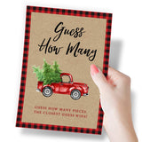 Christmas Party Game - Candy Jar Guessing Activity For A Families And Large Groups, Includes 50 Cards And Matching Sign