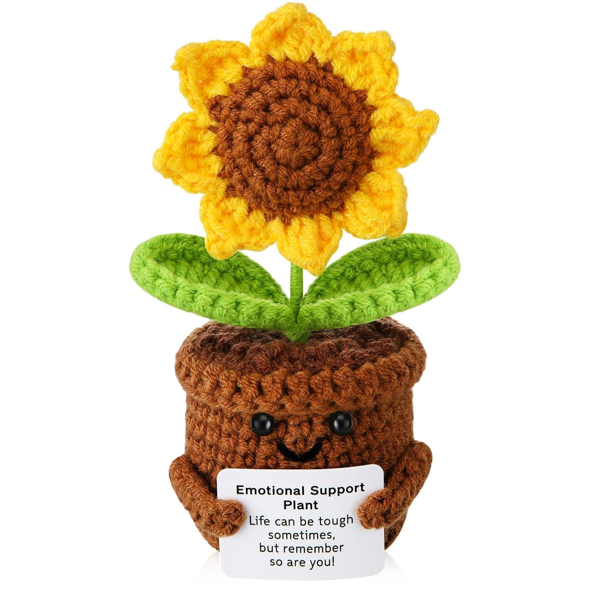 Sunflower Valentines Day Gifts For Her Him Crochet Sunflower Get Well Gifts For Women Emotional Support Plush Plant For Desk Decor