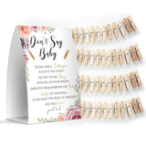 Don'T Say Baby Set - One 5X7 Sign And 50 Mini Clothespins, Baby Shower Games, Baby Shower Decoration, Gender Neutral Baby Shower - Msjb015