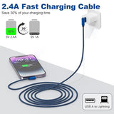 3 Pack 10FT MFi Certified 90 Degree Lightning Fast Charging Cable for iPhone and iPad