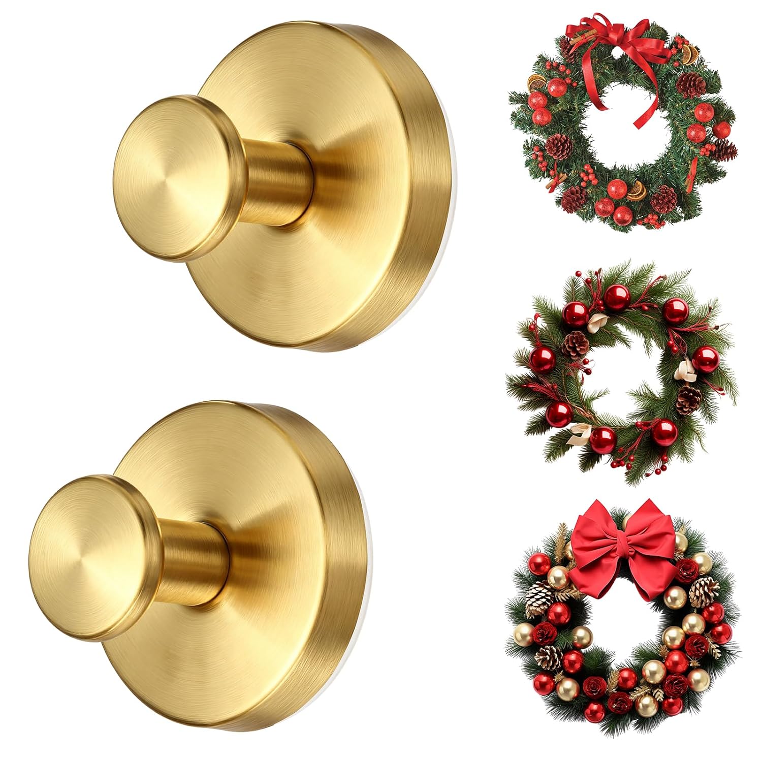 2 Pack Suction Cup Wreath Hangers For Front Door Garland Hanger 11 Lb -22 Lb Suction Wreath Hanger For Glass Door No Drill Suction Hooks For Bathroom Halloween Christmas Decorations,Reusable Holder