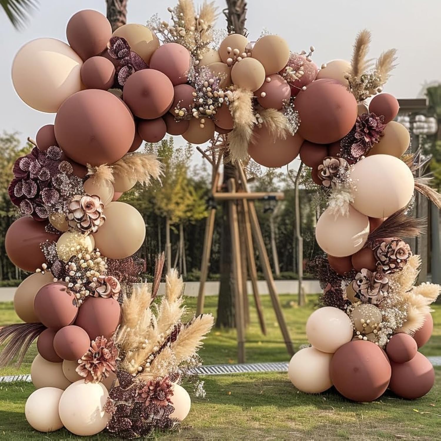 Boho Balloon Arch Kit Pink Nude Cream Dusty Rose Balloons for Baby Shower Birthday Wedding Party