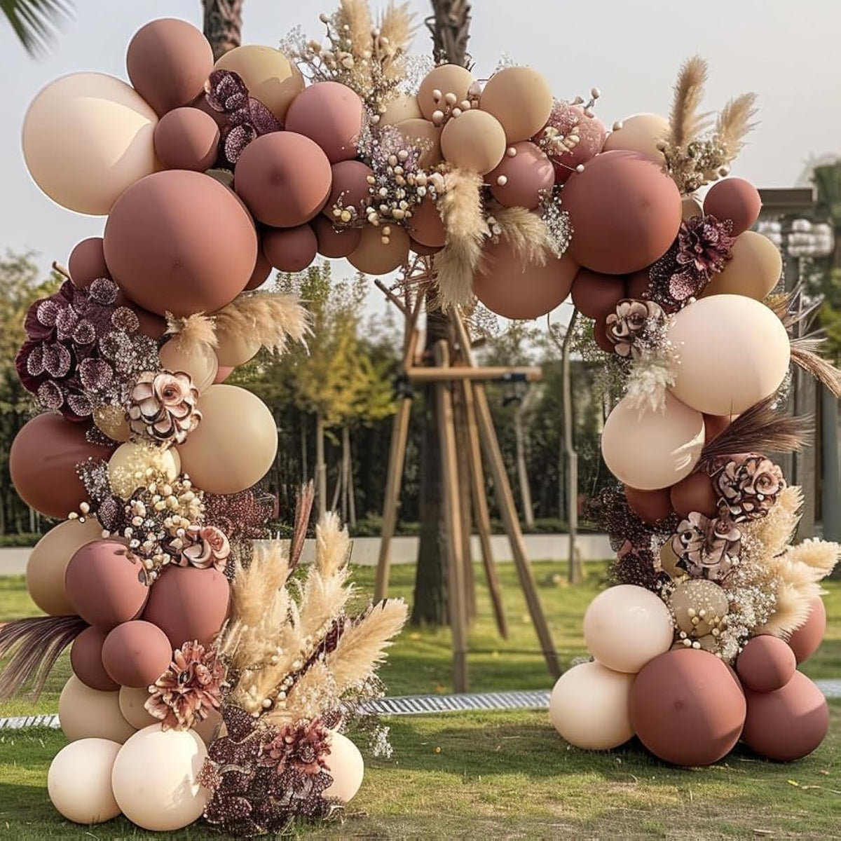 Boho Balloon Arch Kit Pink Nude Cream Dusty Rose Balloons for Baby Shower Birthday Wedding Party