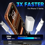 20W USB C Fast Charger with 10FT USB C Cable for iPhone 17 16 15 Pro Max Samsung S24