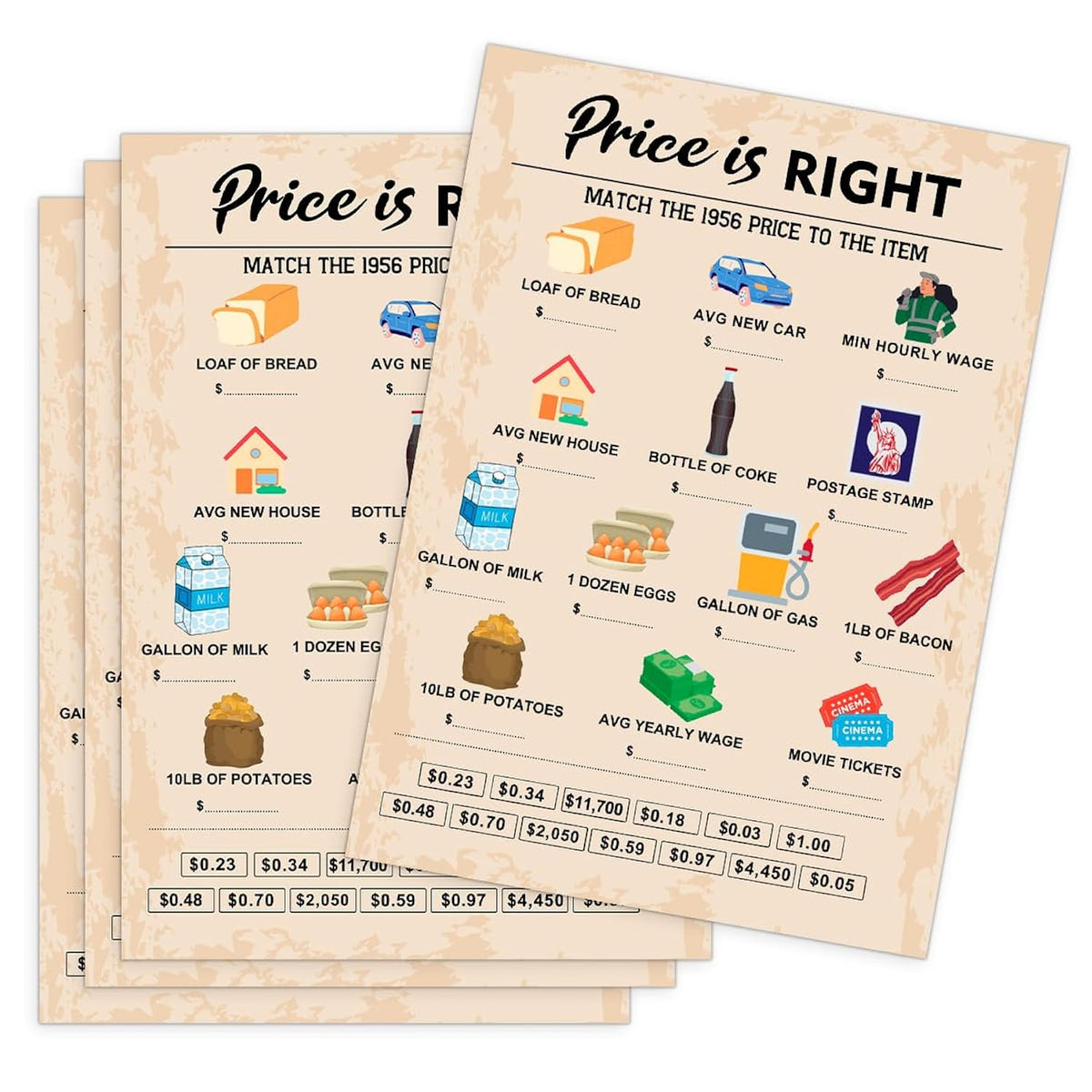70Th Birthday Party Games, Price Is Right Games, Birthday Party Supplies For Adults, Fun 1956S Party Game?Pack Of 30 Cards