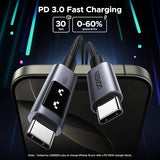 100W USB C to USB C Fast Charging Cable 6.6FT with LED Display for iPhone 17 16 MacBook Galaxy
