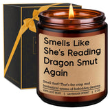 Romantasy Book Candle, Fantasy Reader Gifts For Women - Reading, Bookish, Dragon Gifts For Girls - Funny Valentines Day, Birthday Present For Fantasy Book Lover, Dragon Lover, Bookworm, Librarian