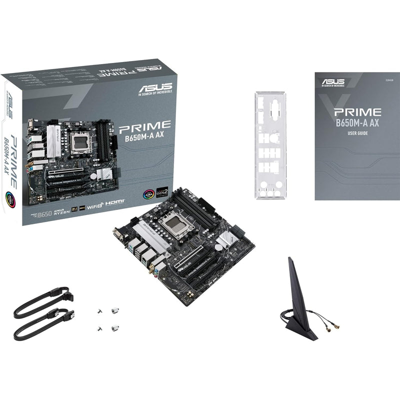 ASUS Prime B650M-A AX AMD B650(Ryzen 7000) Micro-ATX Motherboard(DDR5,PCIe 5.0