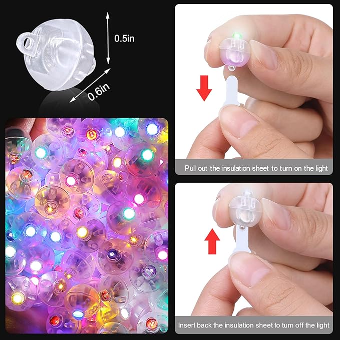 100 Pcs Mini LED Lights with Hooks Waterproof Colorful Tiny Round Party Decoration Lights