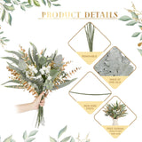 125 Pcs Artificial Greenery Stems Box Set With 11 Kinds Of Faux Greenery Stems And Golden Leaves White Flowers Eucalyptus For Diy Bridal Bouquets Arrangement Wedding Home Decor