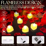 3000Pcs Red Rose Petals With 36Pcs Led Tea Lights Candles, Romantic Gifts For Her
