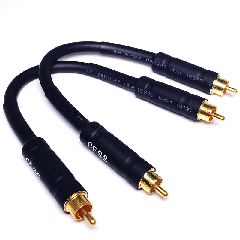 Cess-111-6I Rca Preamp Jumpers Male To Male Patch Cable, 2 Pack (6 Inches)