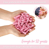 Baby Shower Games For Girl, Don'T Say Baby Game,1 Sign And 52 Mini Pink Clothes Pins, Baby Shower Clothespin Game (Don'T Say Baby Pink)