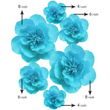 Paper Flowers Decoration For Wall 3D Artificial Flowers Home Decor Wedding Backdrop Baby Shower Bridal Shower Nursery Wall (Sky Blue Set 6)