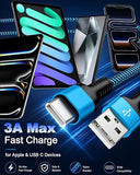 2 Pack 3FT USB A to USB C CarPlay Cable Fast Charging Cord for iPhone 17 16 15 Braided White