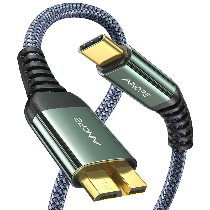 [2022 Upgrade] 10Gbps Micro B To Usb C Hard Drive Cable 3.3Ft/1M, [Nylon Braid
