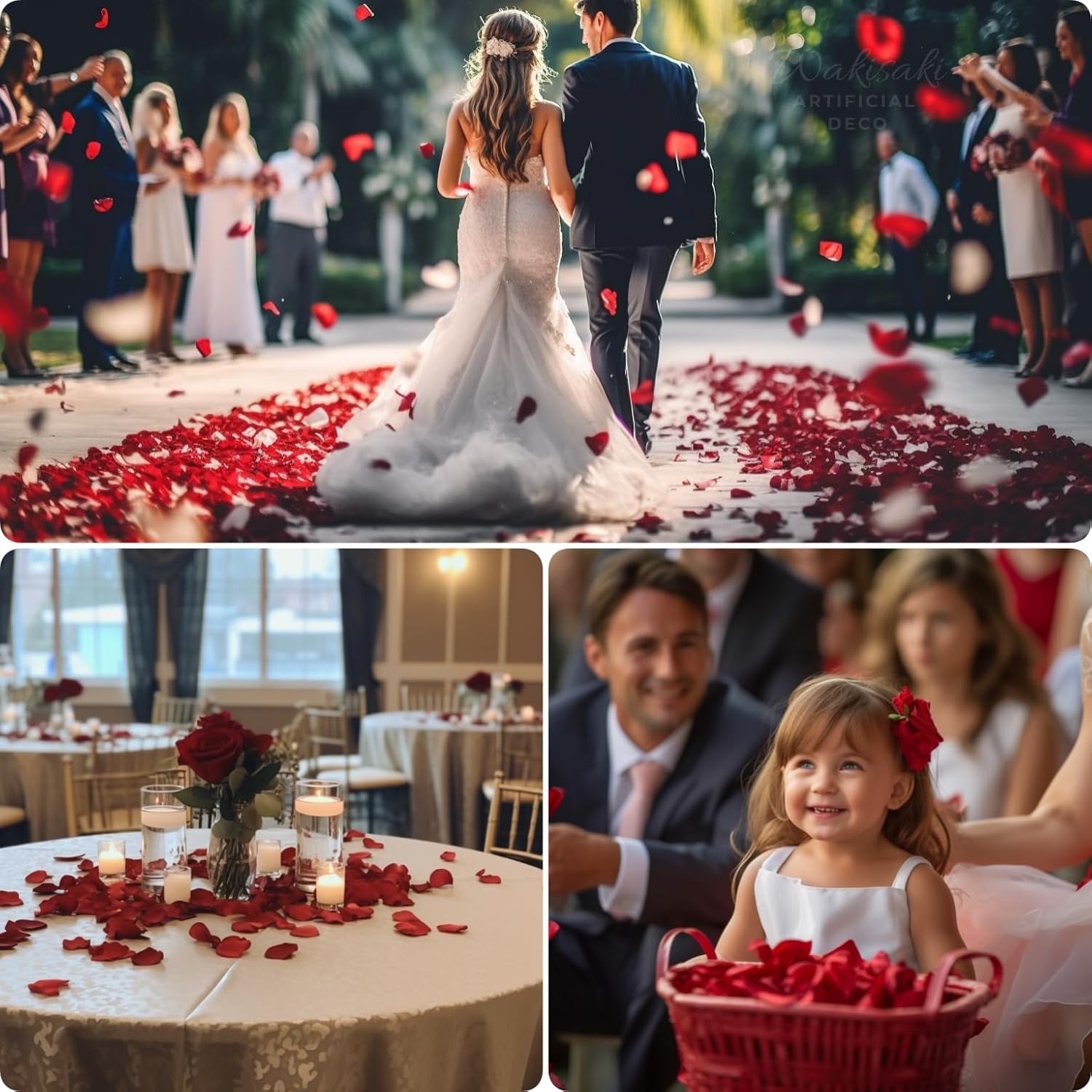 (Pre-Separated, Scented) Artificial Silk Rose Petals For Wedding Flower Petals For Romantic Special Night, For Proposal, Anniversary (1,000 Pcs, Dark Red)