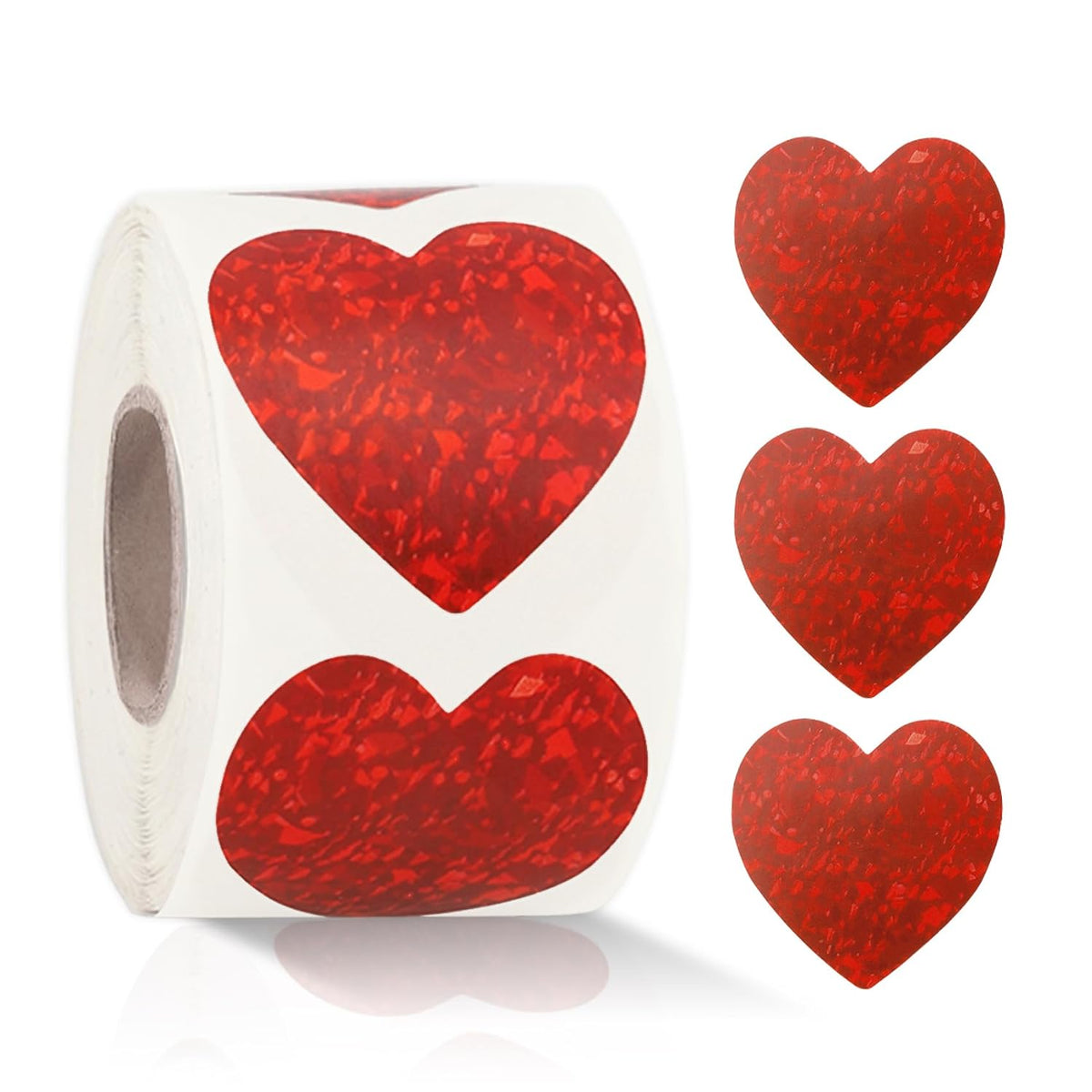 Heart Stickers Roll - 500Pcs 1.5" Red Self-Adhesive Labels For Kids, Envelopes, Wedding, Valentine'S Day, Award, Christmas Supplies