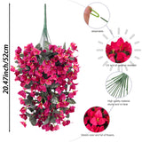 Bougainvillea Artificial Hanging Flowers Plants For Outdoors Uv Resistant Faux Trailing Vine Outdoor Hanging Plants For Front Porch, Balcony, Patio, Outdoor Planter (Hot Pink-2Pcs)