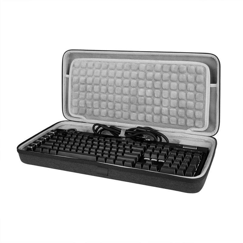 GEEKRIA Full Size Keyboard Case, Hard Shell Travel Carrying Bag for 104~108 Ke