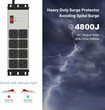 Heavy Duty Metal Surge Protector Power Strip 8 Outlets 12AWG 6FT Extension Cord 2 Pack Grey