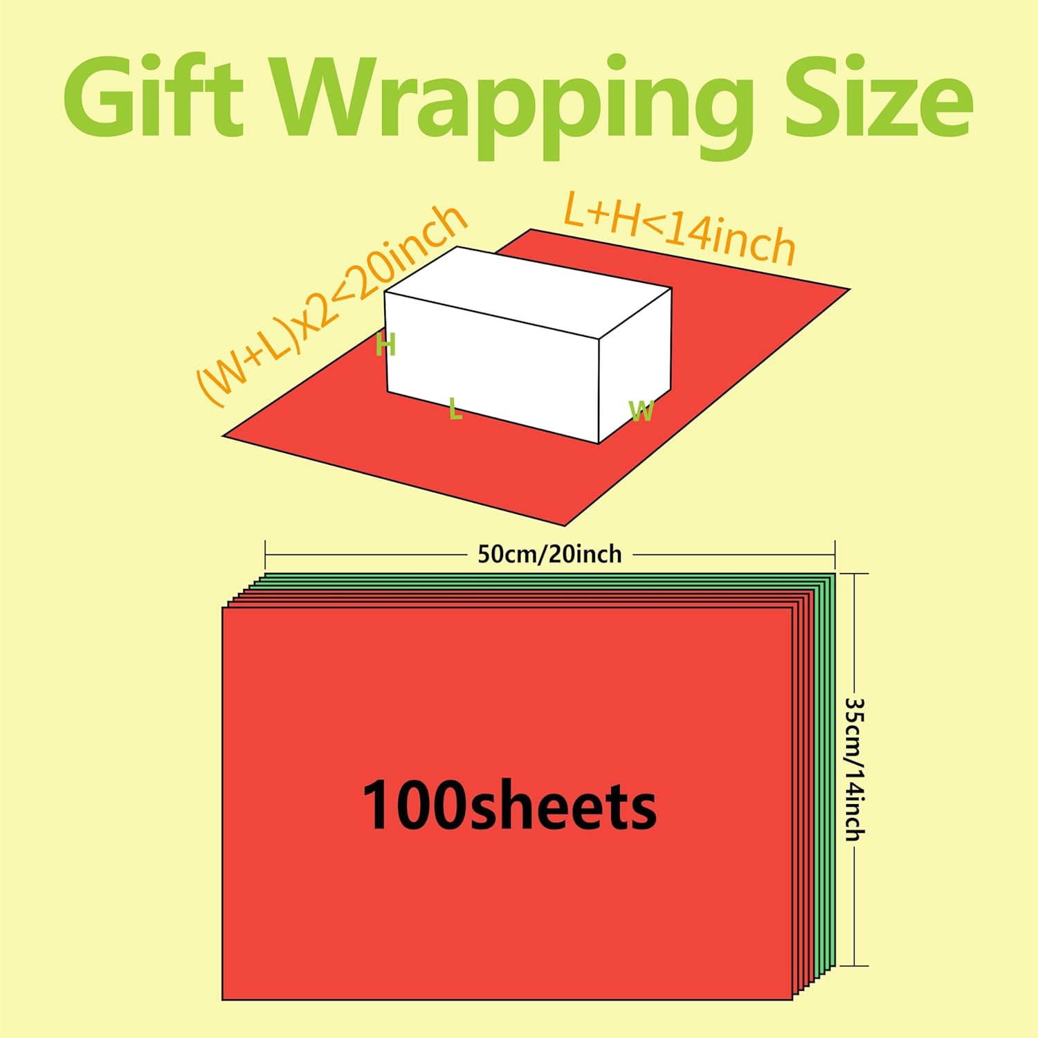 100 Sheets 20"X14" Red And Green Tissue Paper Bulk For Gift Bags,Gift Wrapping Arts Craft Party Favor Christmas Decoration