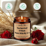 Iron 6Th Anniv. Candles - 6 Year Anniversary Candle Gifts For Her, Him - Iron Anniversary Wedding Gifts For Wife, Husband, Couple - Sixth, Six Year Anniv. Presents For Boyfriend, Girlfriend