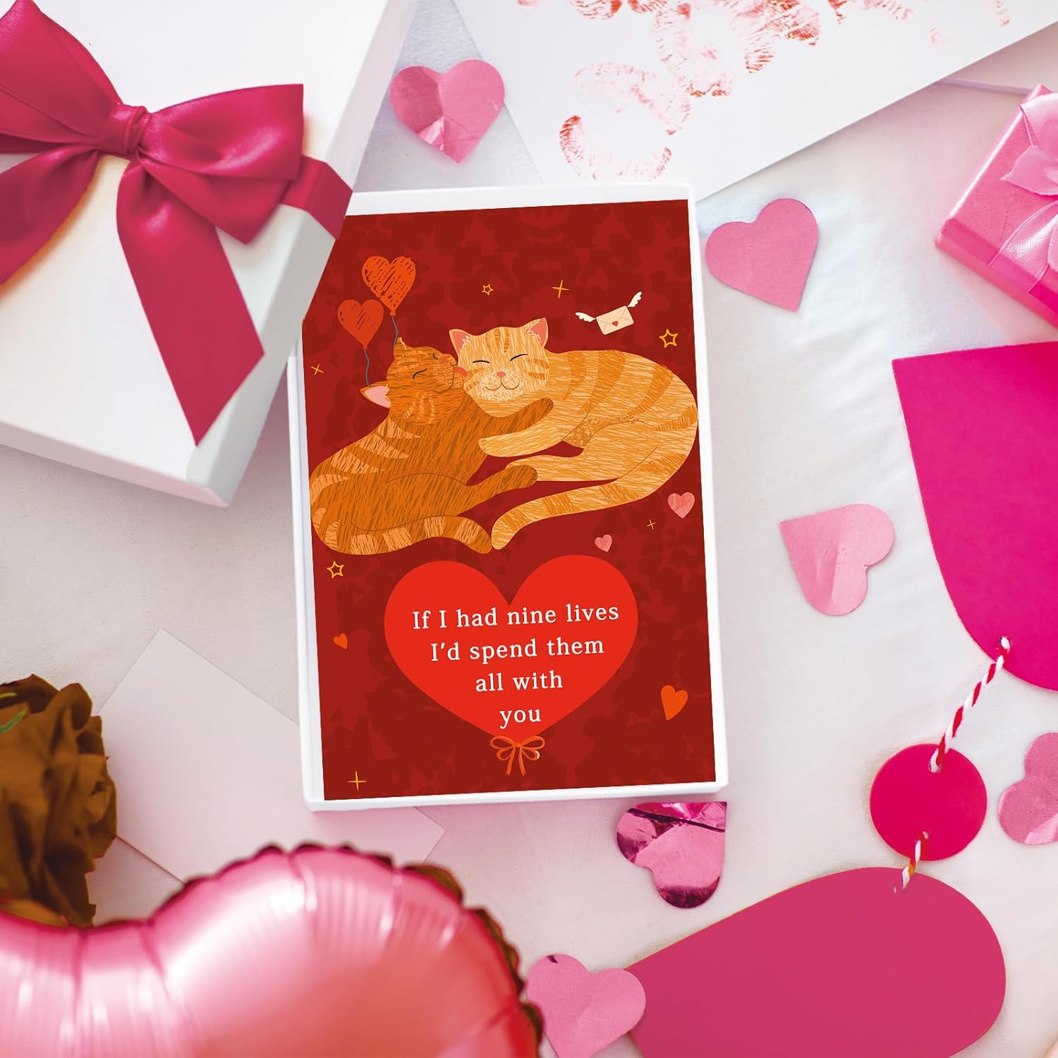 Cat Birthday Card For Wife Husband Girlfriend Boyfriend, Funny Cat Valentines Day Gifts For Him Her, Sweet Anniversary Cards