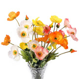 Artificial Poppy Flowers, 8 Bundles Faux Poppies With Stems For Floral Arrangements - Wedding, Home, Office, Party Table Centerpiece Decor